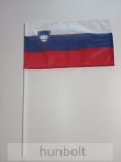 Szlovánia zászló 15x25cm, 40cm-es műanyag rúddal