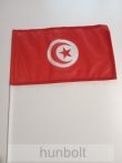Tunézia zászló 15x25cm, 40cm-es műanyag rúddal 
