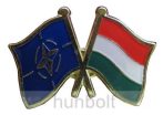 Kitűző, páros zászló NATO -Magyar jelvény 26x15 mm