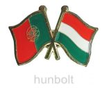   Kitűző, páros zászló Portugál-Magyar jelvény 2,5x1,5 cm