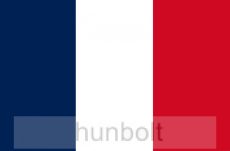 Franciaország zászló 15x25cm, 40cm-es műanyag rúddal 