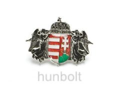 Angyalos címer (29x20 mm) jelvény ezüst színű