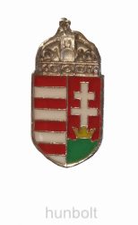 Magyar címeres (18 mm) jelvény ezüst színű