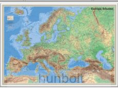 Európa felszíne íves 125x90 cm, papír