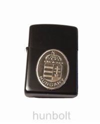 Fekete benzines öngyújtó- ón címer matricával