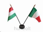 Nemzeti és Olaszország zászlók asztali tartóval