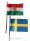 Nemzeti címeres és Svédország zászlók asztali tartóval