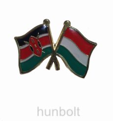 Kitűző, páros zászló Kenya -Magyar jelvény 26x15 mm