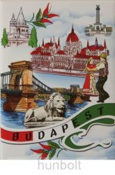 Budapest látványosságai hűtőmágnes 9x6,5 cm-  Nevezetes építmények