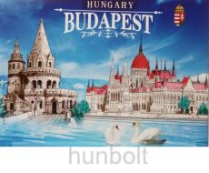 Budapest látványosságai hűtőmágnes 9x6,5 cm - Halászbástya és Parlament