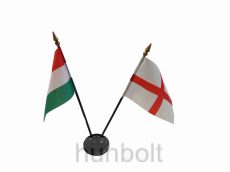 Nemzeti és Angol zászlók asztali tartóval