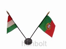 Nemzeti és Portugál zászlók asztali tartóval