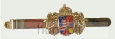 Angyalkás nyakkendőcsipesz közép címerrel, arany színű