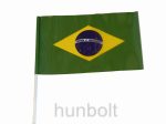 Brazil zászló 15x25cm, 40cm-es műanyag rúddal 
