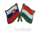   Kitűző, páros zászló Szlovák-Magyar jelvény 2,5x1,5 cm