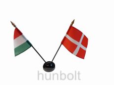 Nemzeti és Dán zászlók asztali tartóval