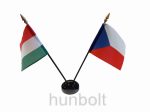 Nemzeti és Cseh zászlók asztali tartóval
