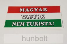 Magyar vagyok nem turista matrica (5,5x12 cm)