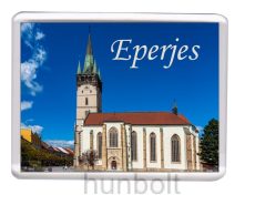Szlovákia-Eperjes Szent Miklós templom hűtőmágnes (műanyag keretes)