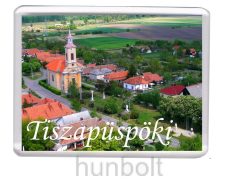 Tiszapüspöki Légifotó hűtőmágnes (műanyag keretes)