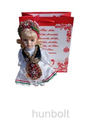 Házi áldás dísztasak szőke kerámia babával
