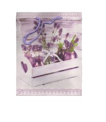 Levendula vázákban álló dísztasak 23x18 cm 