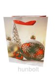Karácsonyi gömbök álló dísztasak 23x 18 cm