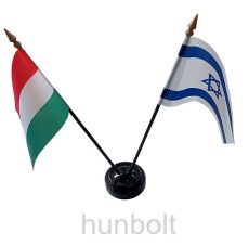 Nemzeti és Izrael zászlók asztali tartóval