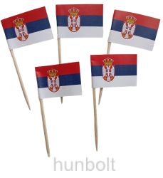 Szerbia szendvicszászló, fogpiszkálós ételzászló (100 db/csomag)