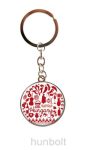 Népi mintás műgyantás kulcstartó