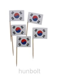 Dél-Korea szendvicszászló, fogpiszkálós ételzászló (100 db/csomag)