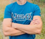 Rovás türkiz harcos póló