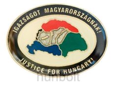 Igazságot Magyarországnak ovális jelvény, fekete széllel (20 mm)