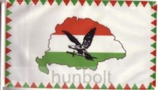 Farkasfogas nemzeti színű Nagy- Magyarországos turulos zászló 