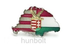 Nagy-Magyarországos osztott,  turulos  címeres jelvény (39x24 mm)