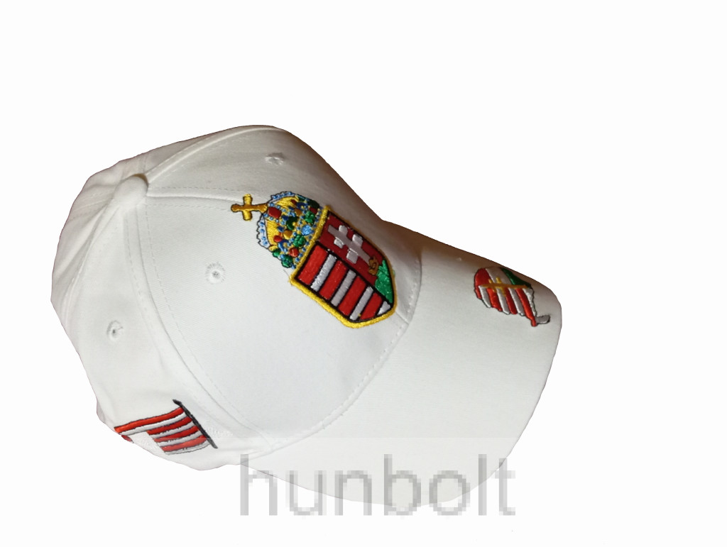 Image of Baseball nagy címeres fehér sapka, Nagy-Magyarország hímzéssel