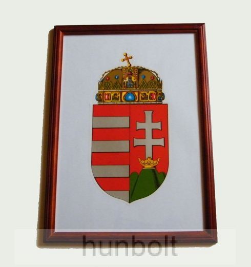 Image of Asztalra tehető és falra akasztható üveglapos képkeretes címer 21X30 cm, falikép