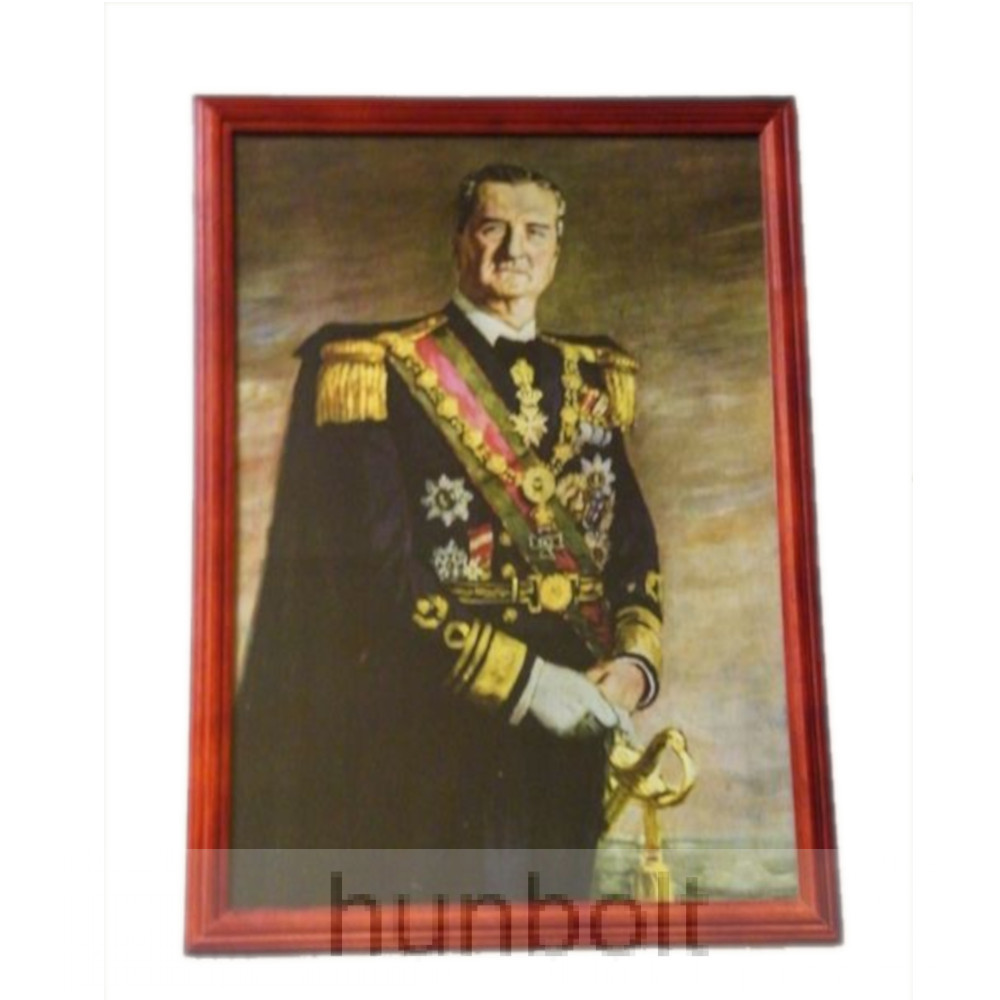 Image of Asztalra tehető és falra akasztható üveglapos képkeretes Horthy kép 21X30 cm
