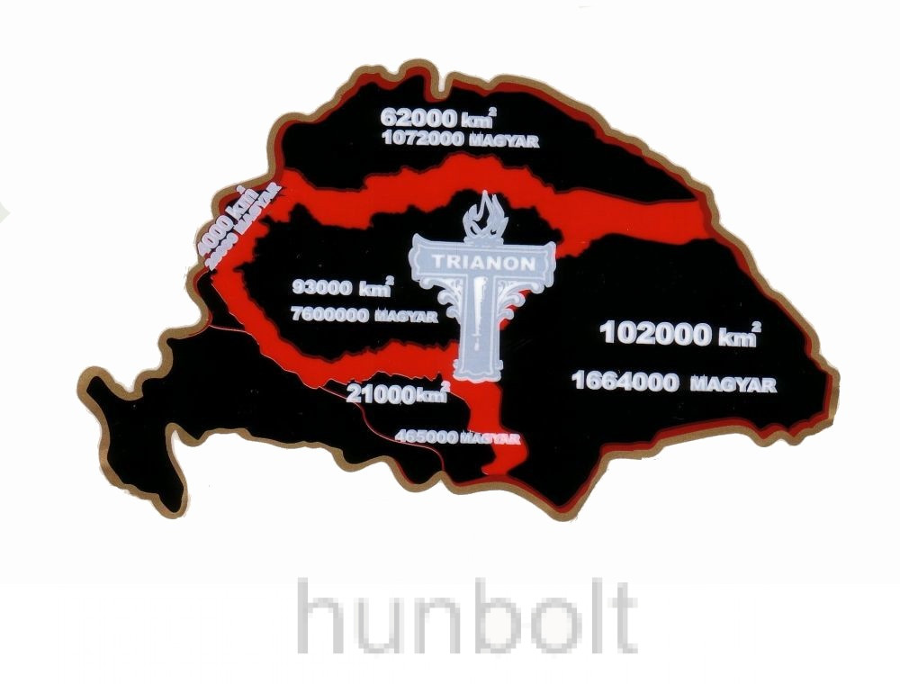 Image of Öntapadó autós papír Trianon matrica (15x10 cm) belső matrica