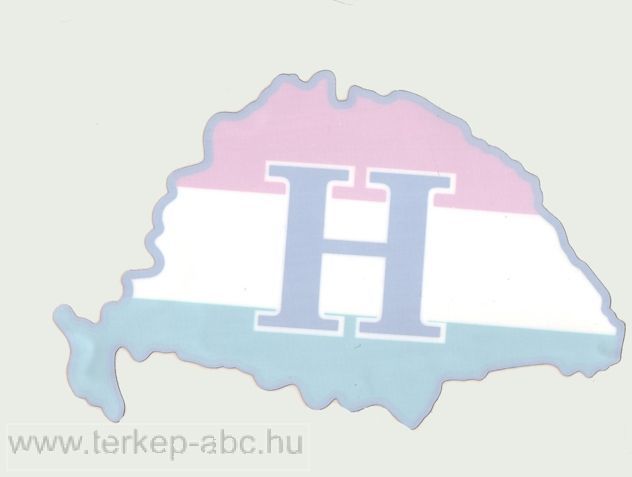 Image of Öntapadó belső autós matrica, nemzeti színű H betűs, 15X10 cm
