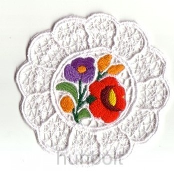 Image of Kalocsai kerek terítő II. 10 cm átmérő hasonló hímzéssel