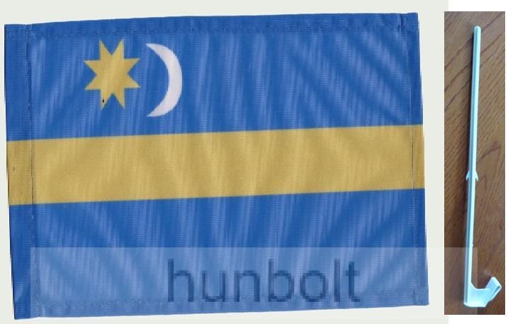 Image of Autós Székely zászló II, ablakra tűzhető, műanyag tartóval (25x35 cm)