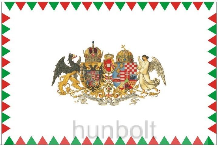 Image of Kétoldalas farkasfogas Osztrák Magyar Monarchia zászló selyem anyagból 60x90cm, rúd nélkül