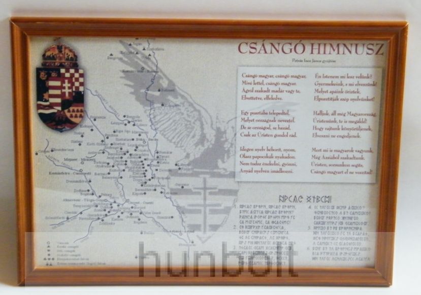 Image of Asztalra tehető és falra akasztható üveglapos képkeretes csángó himnusz 21X30 cm