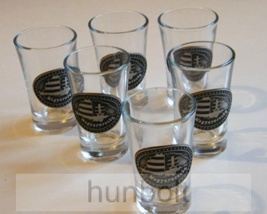 Image of Nagy-Magyarország ón címkés pálinkás pohár 6 db, 47 ml/db