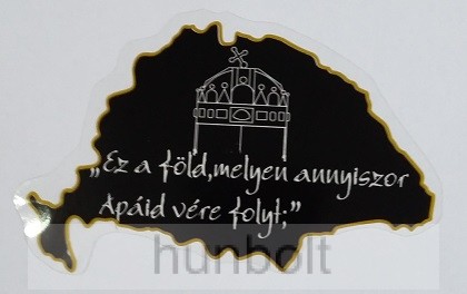 Image of Nagy-Magyarország fekete Koronás Ez a föld belső matrica (15x10cm)