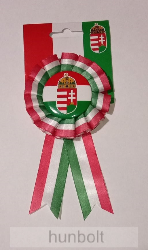 Image of Nagy kitűzős textil kokárda mérete: 15x8 cm, kitűző mérete 4,5 cm