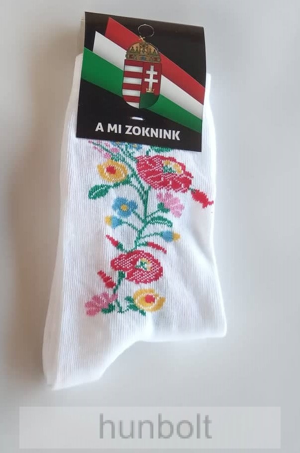 Image of Kalocsai fehér boka zokni 35-38