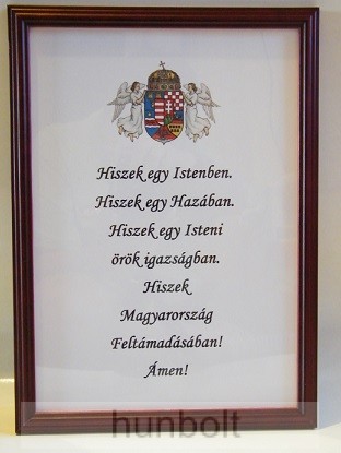 Image of Asztalra tehető és falra akasztható üveglapos képkeretes Hiszek egy.. 21X30 cm