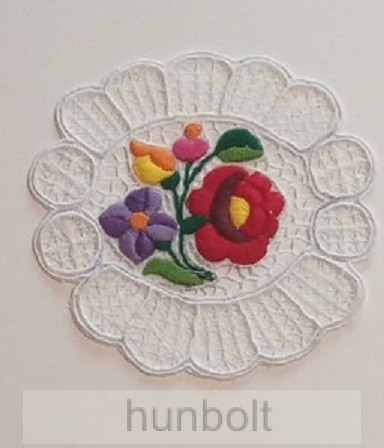 Image of Kalocsai riselt kerek terítő II. 15 cm átmérő, (vagy hasonló mintával)